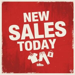 Red Graphic Tee and Jeans Sale Poster